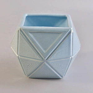 Wholesales wedding table Custom Hexagon scented glass candle holder