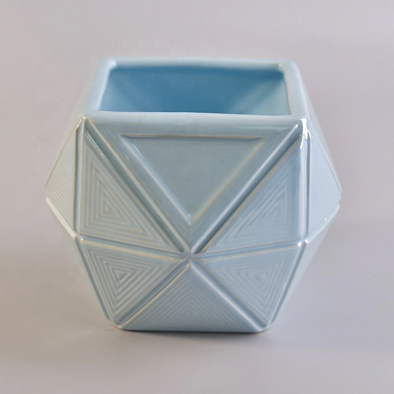 Wholesales wedding table Custom Hexagon scented glass candle holder