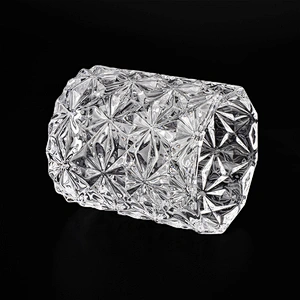 Luxury Diamond Geo Cut Cylinder Glass Candle Jars