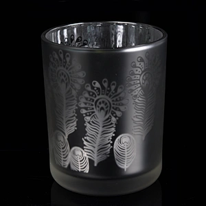 8oz 10oz Luxury frosted silver glass candle holder supplier