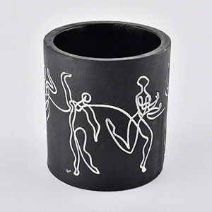 Matte Black Concrete Candle Jars Wholesale