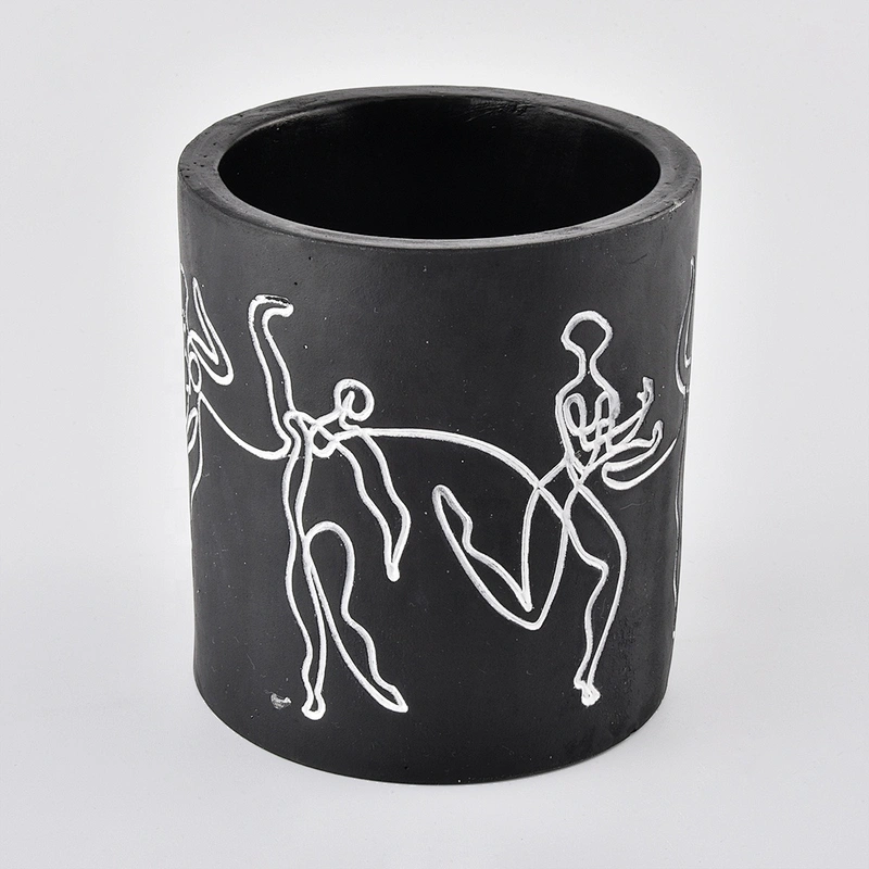 Matte Black Concrete Candle Jars Wholesale