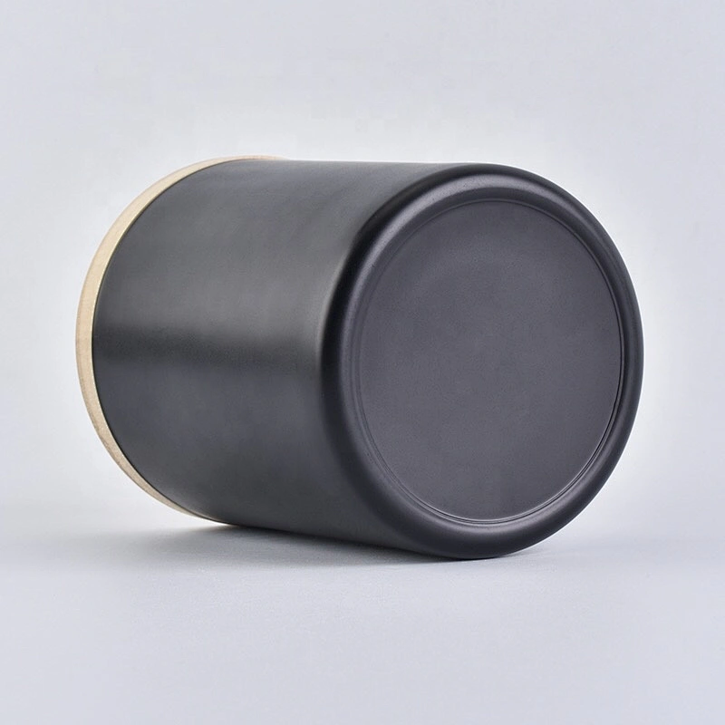 6oz 8oz 10oz Matte Black Glass Candle Jars with Lids