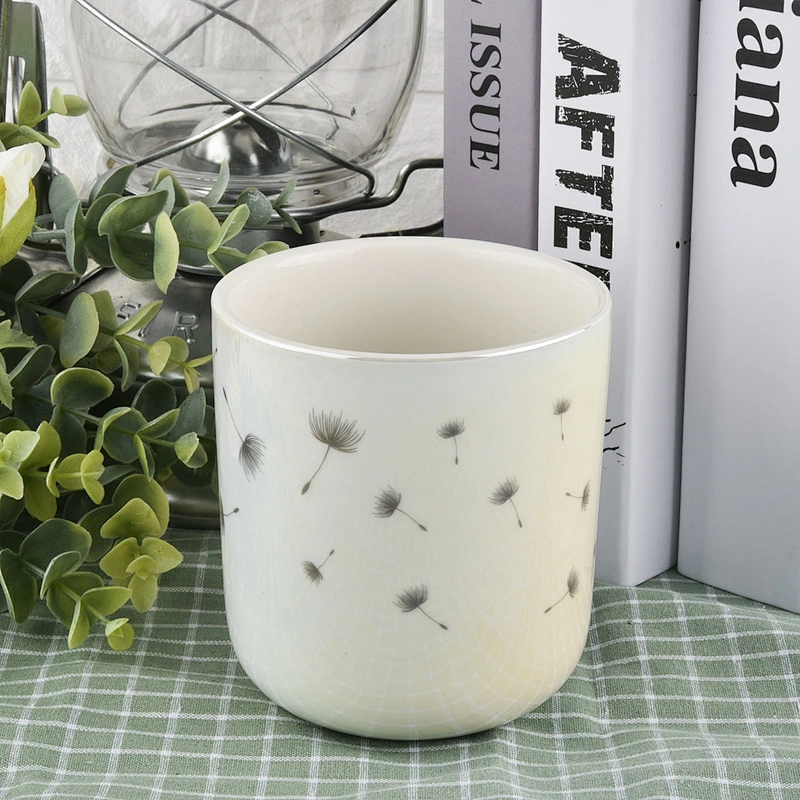 Hot Sale 10oz Ceramic Candle Jars With Decal Printing