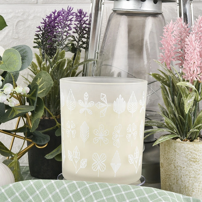 Sunny white matte crystal decorative glass candle vessels 10oz 14oz 16oz