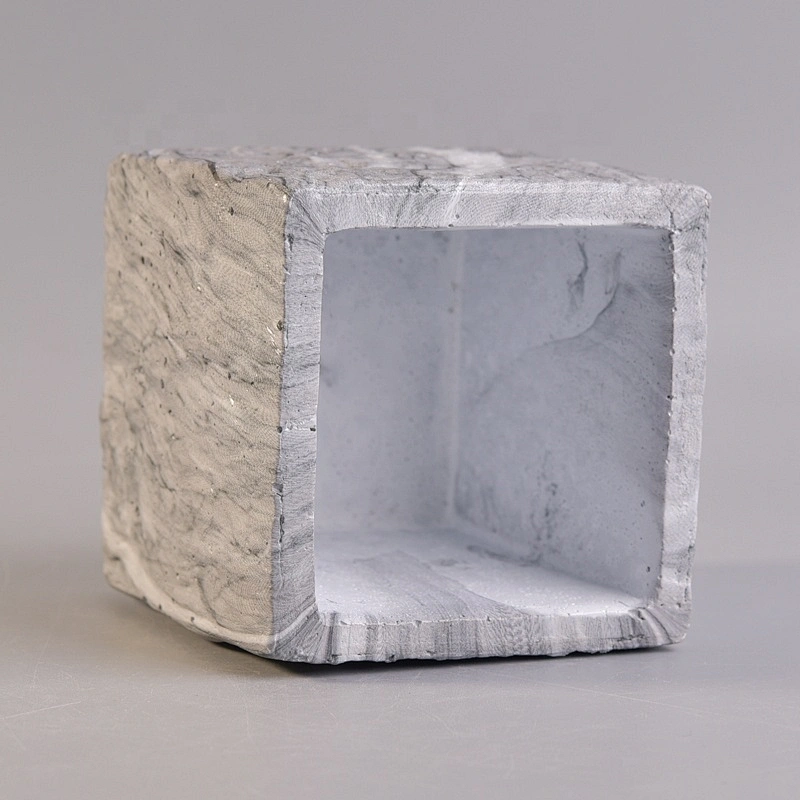 10oz Wholesales Custom square grey Concrete Candle holder