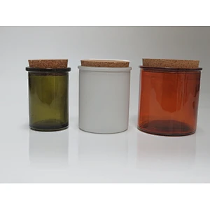 10 oz glass candle container  with cork lid