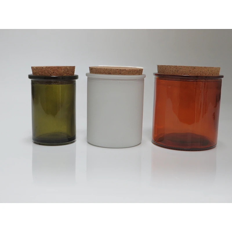 10 oz glass candle container  with cork lid