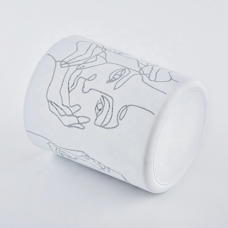 luxury white glass custom candle glass jars
