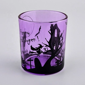 hot sales purple glass candle holder