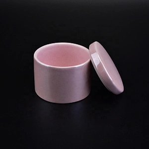 Home decor colored ceramic candle holder for candle making with lid
