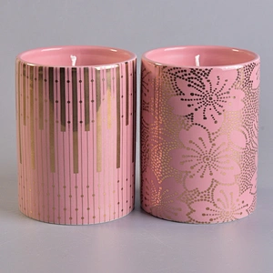 Manufacturer pink votive wick luxury ceramic candle holders