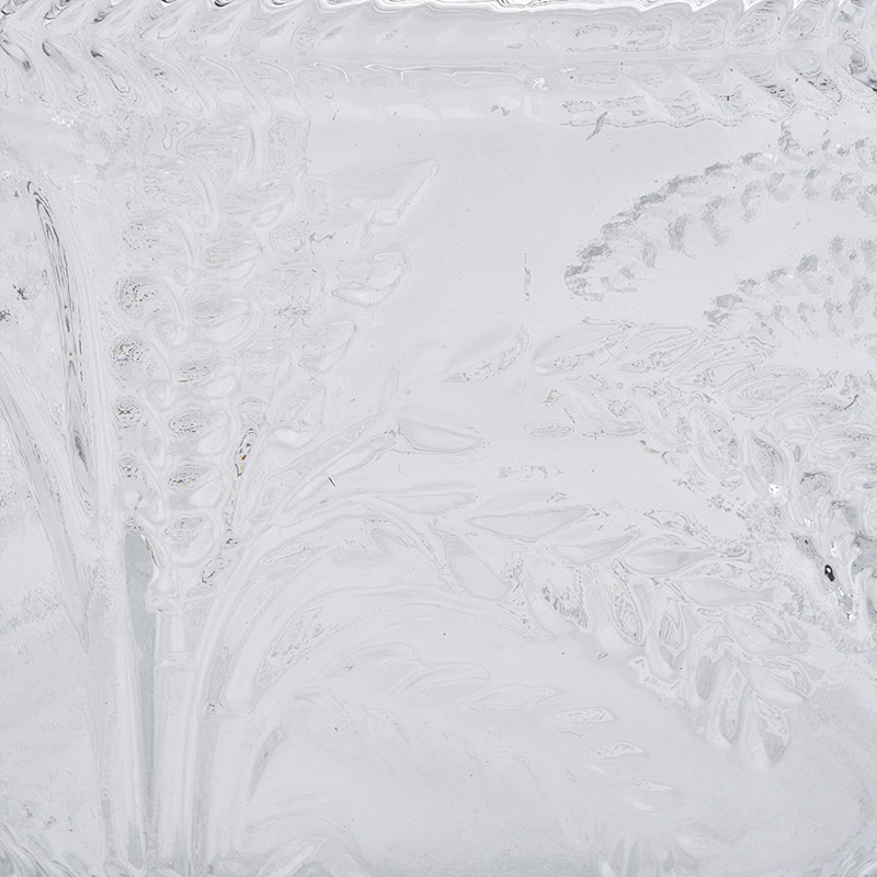 20oz wholesales embossed pattern transparent glass candle jars home decorations candle containers