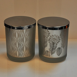 Suppliers cylinder glass candle holders logo custom with metal lid