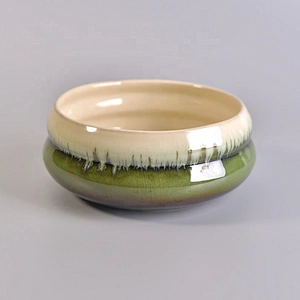 Home decoration glazed candle ceramic containers 16oz 20oz