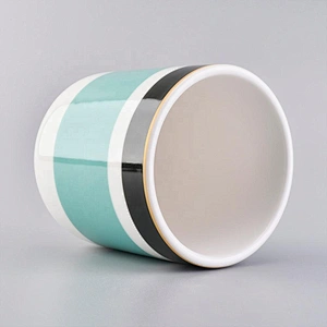Wholesales empty tealight custom cylinder ceramic candle holder jar