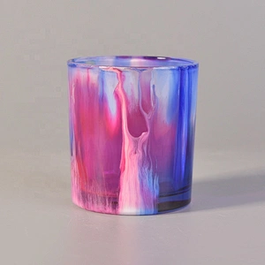 8oz Christmas empty decorative glass candle jars