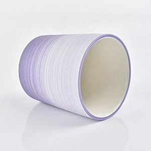 Sunny customised empty matte purple Ceramic Candle holders