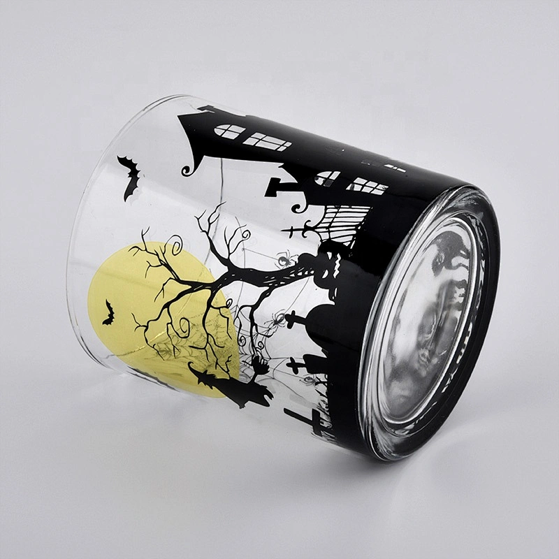 China Wholesales halloween luxury glass candle jar in bulk party decoration