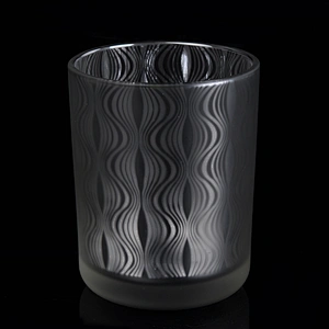 8oz 10oz Luxury frosted silver glass candle holder supplier