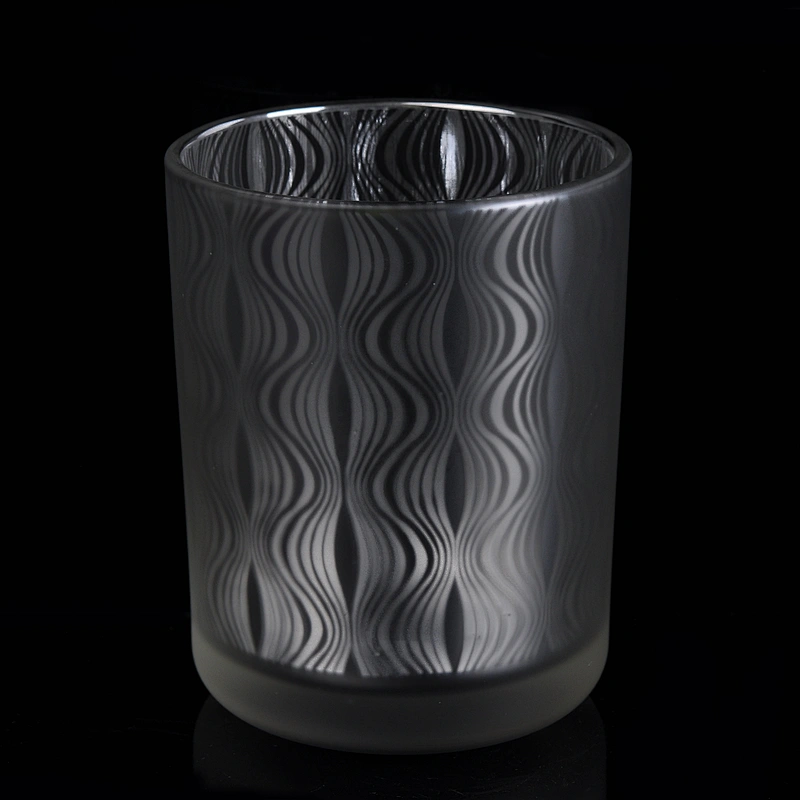 8oz 10oz Luxury frosted silver glass candle holder supplier