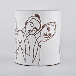 Custom Ceramic Candle Vessels With Face Pattern