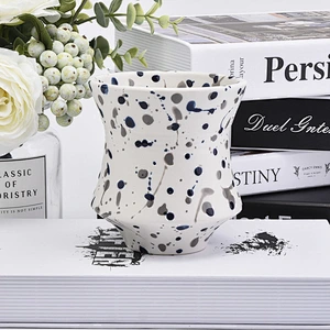 14oz glaze white ceramic candle holder for home decor