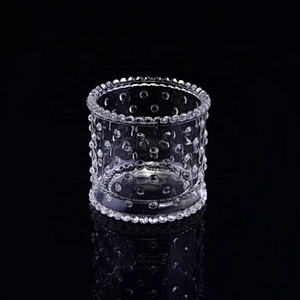 Wholesales crystal bubble tealight glass candle jar