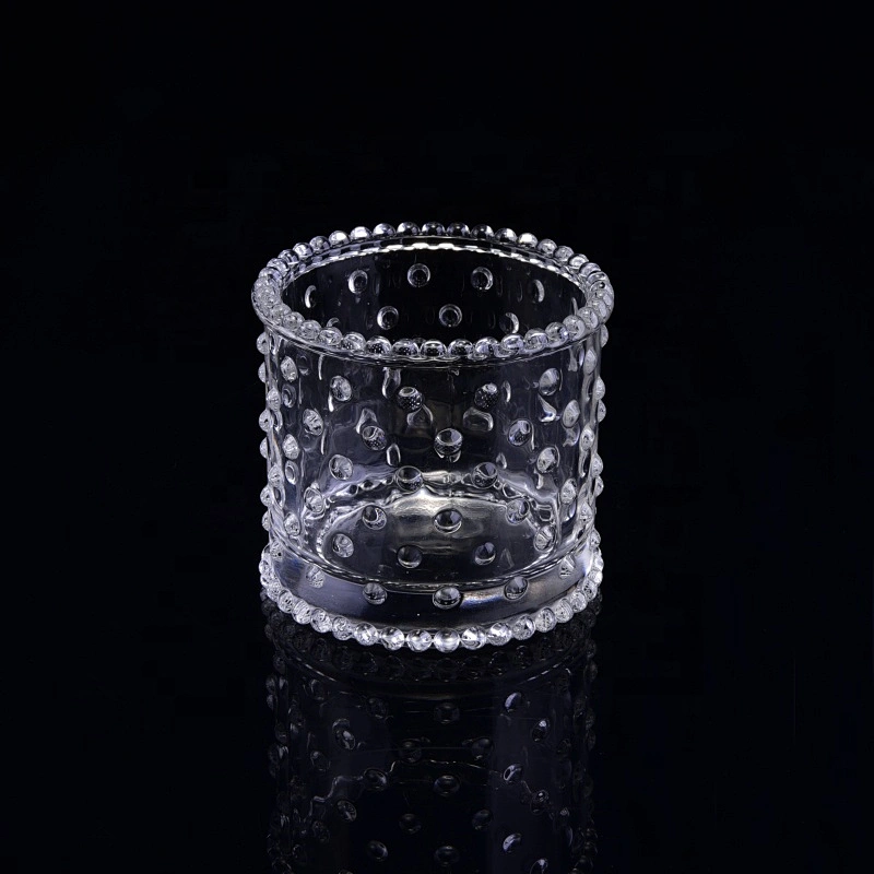 Wholesales crystal bubble tealight glass candle jar