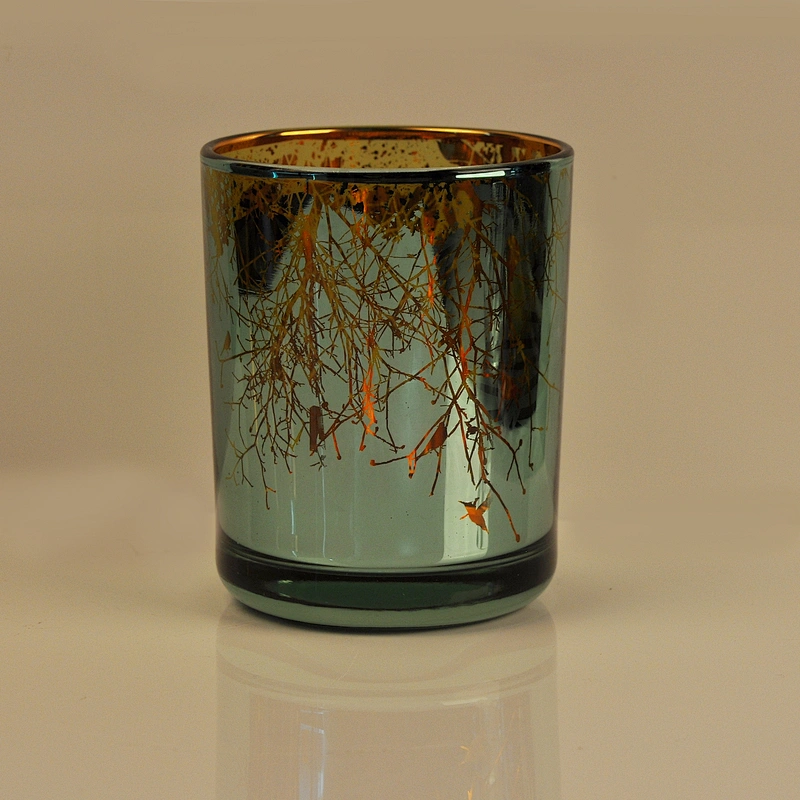 Suppliers cylinder glass candle holders logo custom with metal lid