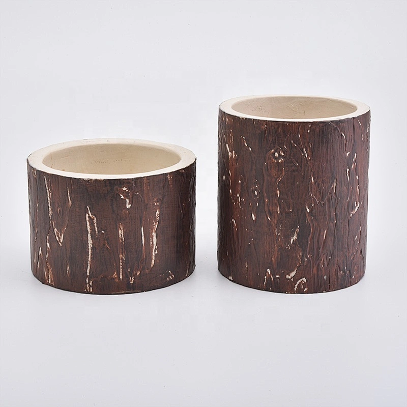 Manufacturer cylinder Concrete Candle jars 6oz 8oz 10oz