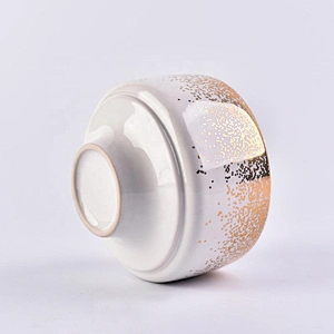 Hot stamping white luxury ceramic candle jar