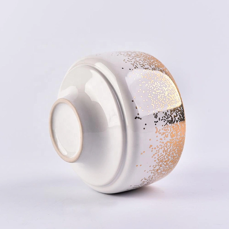 Hot stamping white luxury ceramic candle jar
