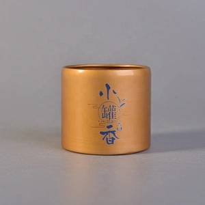 Logo printing gold Metal Aluminum tea candle tins