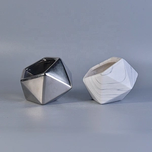 Home decor mini white square ceramic candle holder