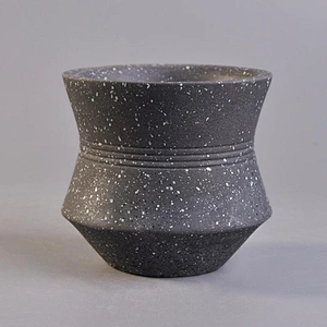 Vintage black frosted candle ceramic jar in bulk