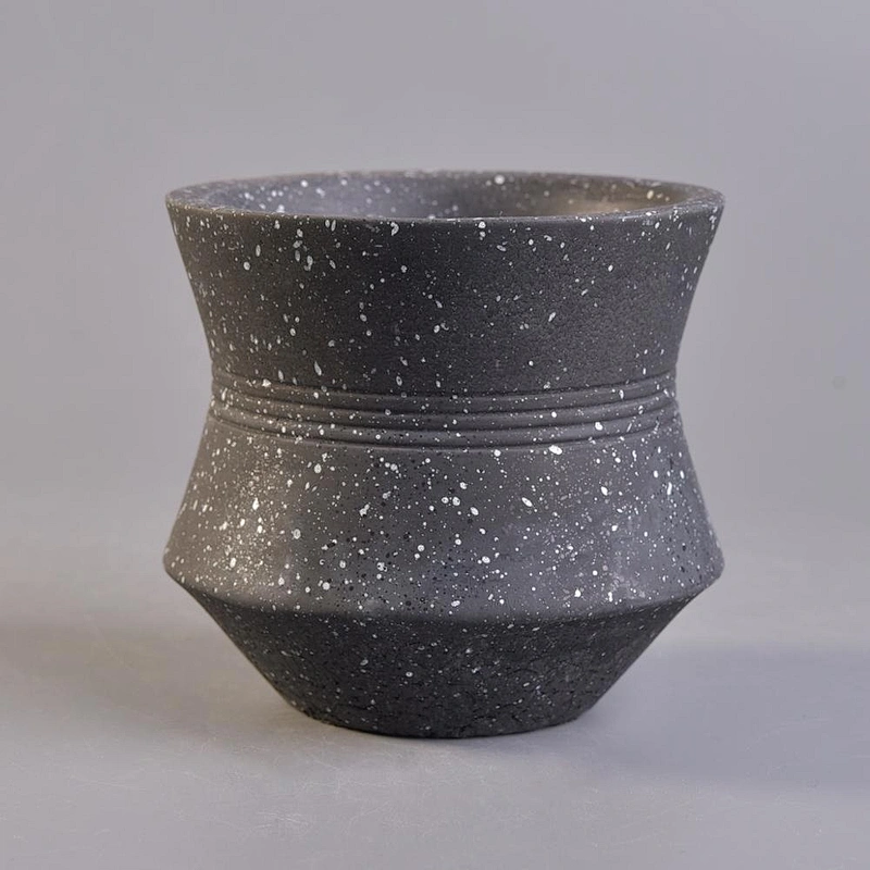 Vintage black frosted candle ceramic jar in bulk