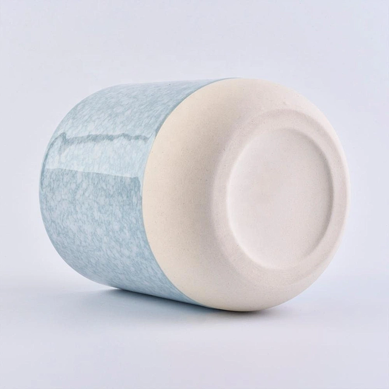 10oz 20oz Sunny empty tealight custom blue ceramic candle holders