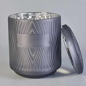 Sunny glassware custom river design grey votive glass candle holder with lids