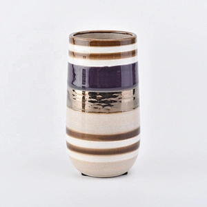 Brown tall ceramic candle holders home decor