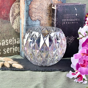 Luxury round embossed glass candle jar with top quality