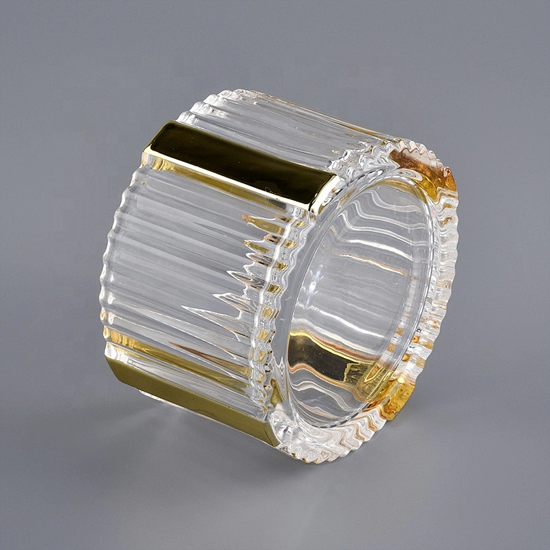 luxury glass candle container with lid