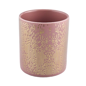 Suppliers luxury pink ceramic candle jar holder 6oz 10oz