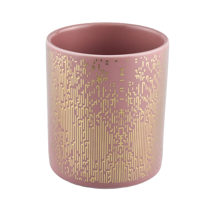 Suppliers luxury pink ceramic candle jar holder 6oz 10oz