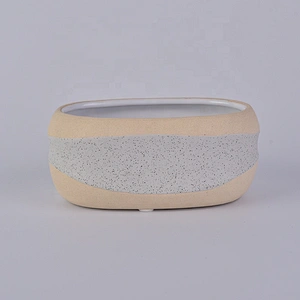 10oz 20oz Wholesales custom oval grey candle ceramic jars