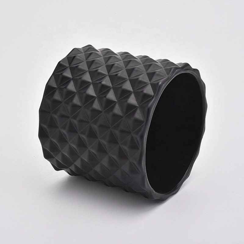 Geo cut black Glass Candle Holders customized in bulk