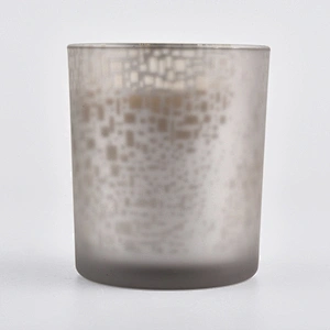 Wholesales empty decorative amber matte glass candle holder vessel