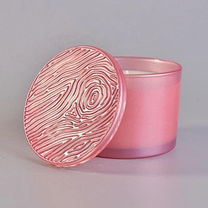 10oz 20oz Wholesales luxury pink candle glass vessel with lid
