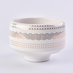 Wholesales hot stamping decorative marble ceramic candle holders