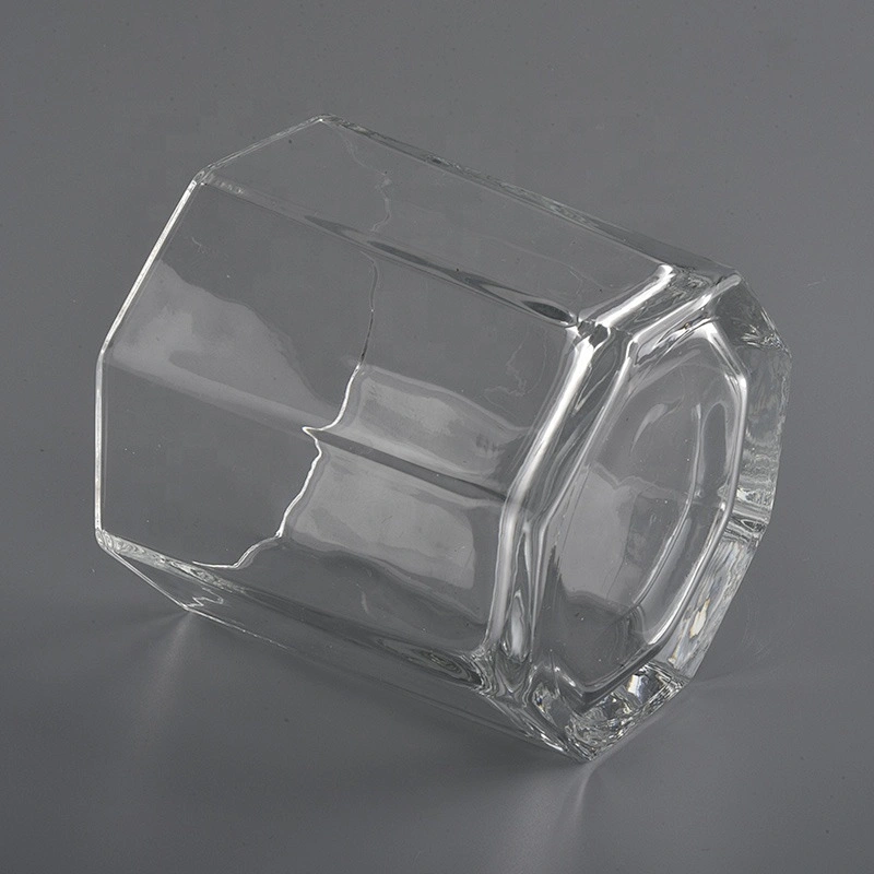 Sunny decorative clear hexagon soy wax candle glass jar 8oz 10oz
